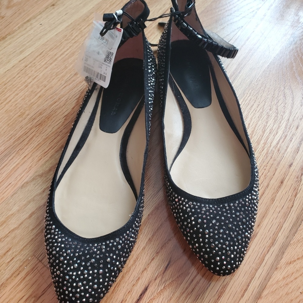 Crazy sale !Zara bling flats with ankle strap